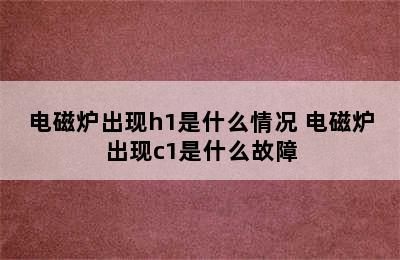 电磁炉出现h1是什么情况 电磁炉出现c1是什么故障